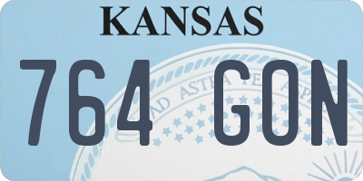 KS license plate 764GON