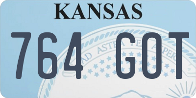 KS license plate 764GOT