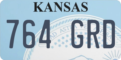 KS license plate 764GRD