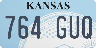 KS license plate 764GUQ