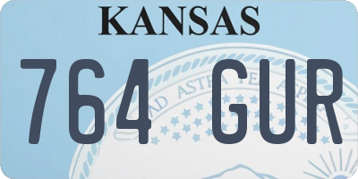 KS license plate 764GUR
