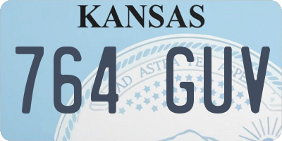 KS license plate 764GUV