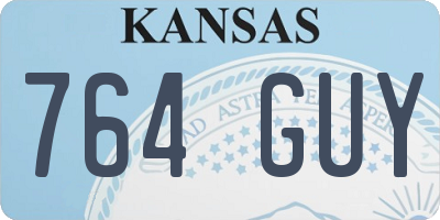 KS license plate 764GUY