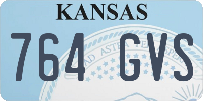 KS license plate 764GVS