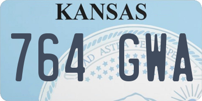 KS license plate 764GWA