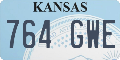 KS license plate 764GWE