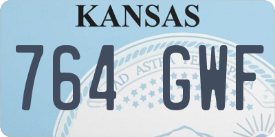 KS license plate 764GWF