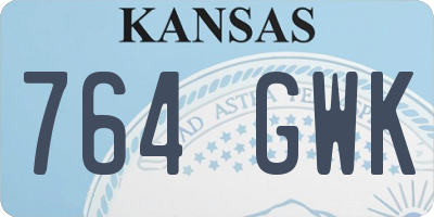 KS license plate 764GWK