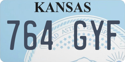 KS license plate 764GYF