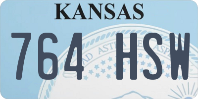 KS license plate 764HSW