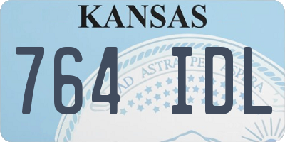 KS license plate 764IDL