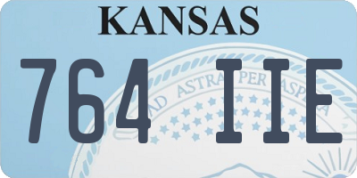 KS license plate 764IIE