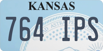 KS license plate 764IPS