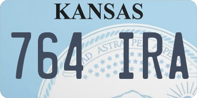 KS license plate 764IRA