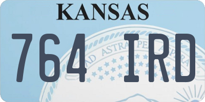 KS license plate 764IRD