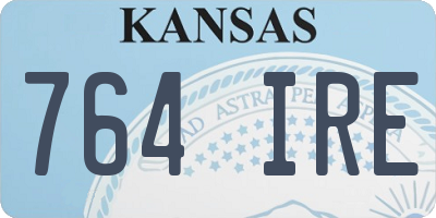 KS license plate 764IRE