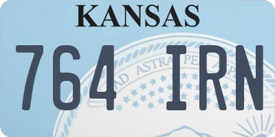 KS license plate 764IRN