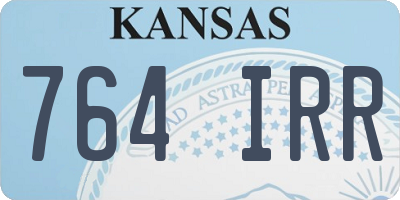 KS license plate 764IRR