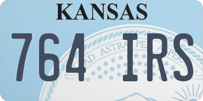 KS license plate 764IRS