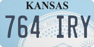 KS license plate 764IRY