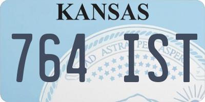 KS license plate 764IST