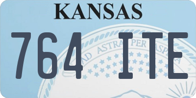 KS license plate 764ITE