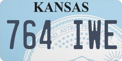 KS license plate 764IWE