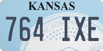 KS license plate 764IXE