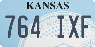 KS license plate 764IXF