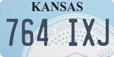 KS license plate 764IXJ