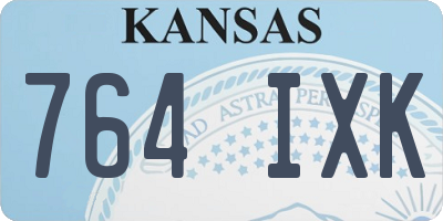 KS license plate 764IXK