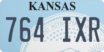 KS license plate 764IXR