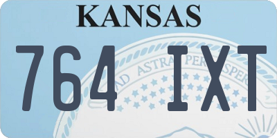 KS license plate 764IXT