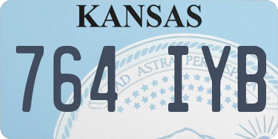 KS license plate 764IYB