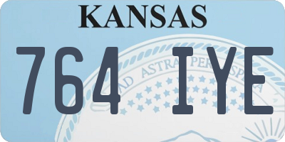 KS license plate 764IYE