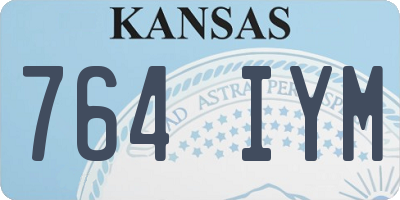 KS license plate 764IYM