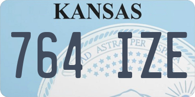 KS license plate 764IZE