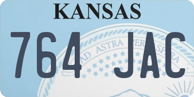 KS license plate 764JAC
