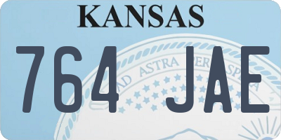 KS license plate 764JAE
