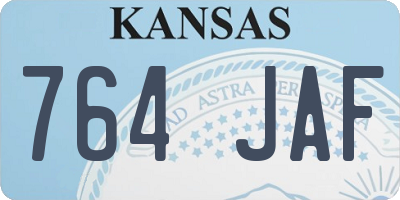 KS license plate 764JAF