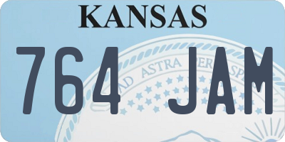 KS license plate 764JAM