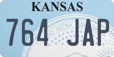 KS license plate 764JAP