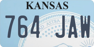 KS license plate 764JAW