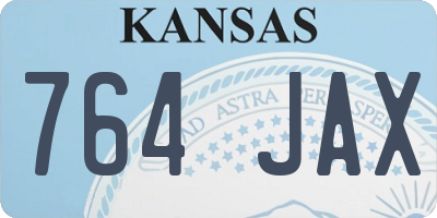 KS license plate 764JAX