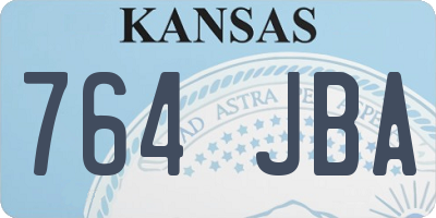 KS license plate 764JBA