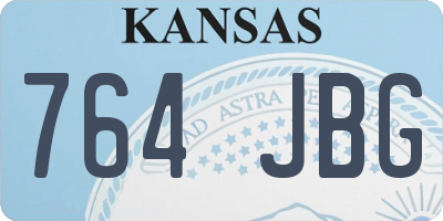 KS license plate 764JBG