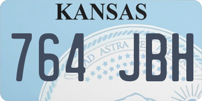 KS license plate 764JBH