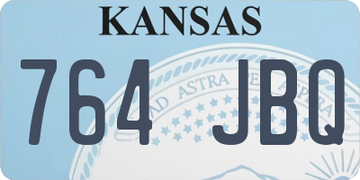 KS license plate 764JBQ