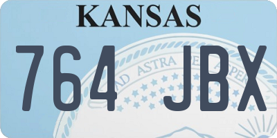 KS license plate 764JBX