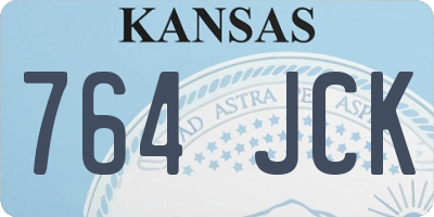 KS license plate 764JCK
